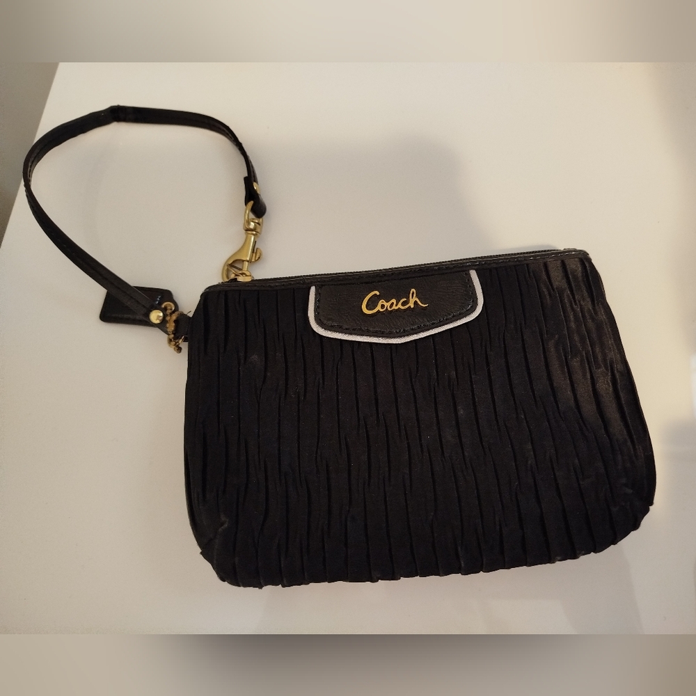 Coach Black Satin wristlet